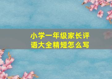 小学一年级家长评语大全精短怎么写