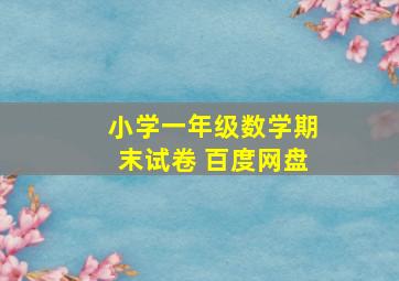 小学一年级数学期末试卷 百度网盘