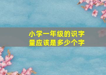 小学一年级的识字量应该是多少个字