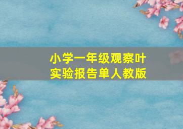 小学一年级观察叶实验报告单人教版