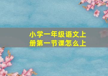 小学一年级语文上册第一节课怎么上