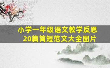 小学一年级语文教学反思20篇简短范文大全图片