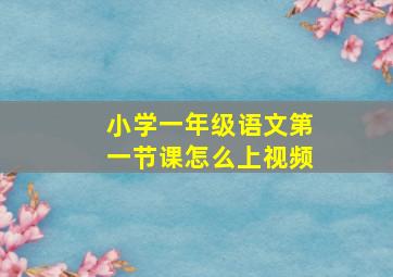 小学一年级语文第一节课怎么上视频