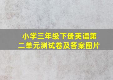 小学三年级下册英语第二单元测试卷及答案图片