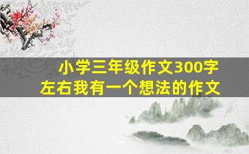 小学三年级作文300字左右我有一个想法的作文