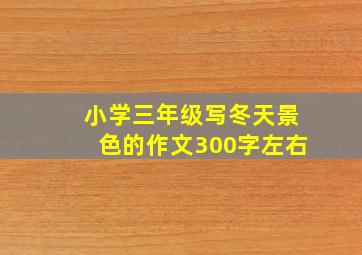 小学三年级写冬天景色的作文300字左右