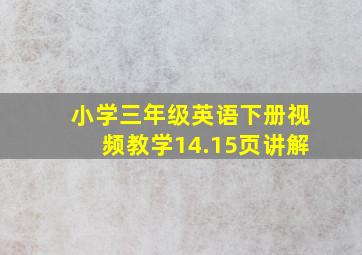 小学三年级英语下册视频教学14.15页讲解