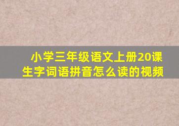 小学三年级语文上册20课生字词语拼音怎么读的视频