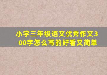 小学三年级语文优秀作文300字怎么写的好看又简单