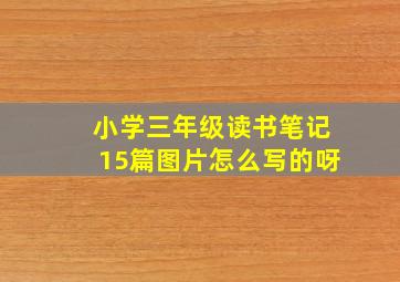 小学三年级读书笔记15篇图片怎么写的呀