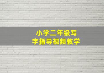 小学二年级写字指导视频教学