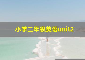 小学二年级英语unit2