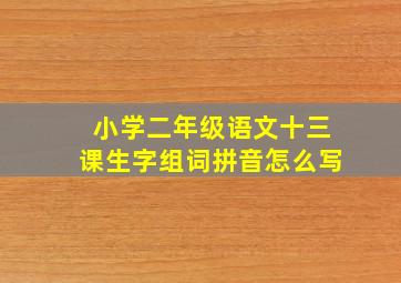 小学二年级语文十三课生字组词拼音怎么写