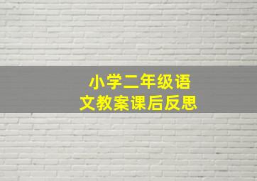 小学二年级语文教案课后反思