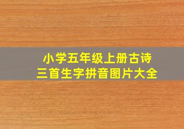 小学五年级上册古诗三首生字拼音图片大全