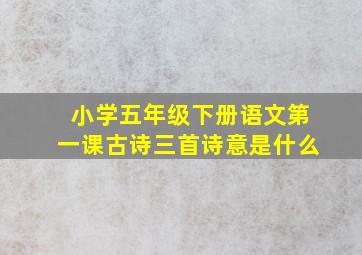 小学五年级下册语文第一课古诗三首诗意是什么