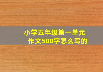 小学五年级第一单元作文500字怎么写的