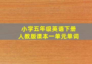 小学五年级英语下册人教版课本一单元单词