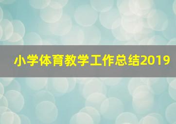 小学体育教学工作总结2019