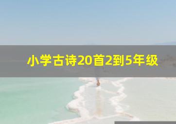 小学古诗20首2到5年级