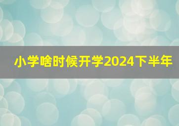 小学啥时候开学2024下半年