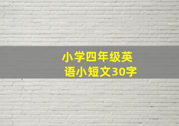 小学四年级英语小短文30字