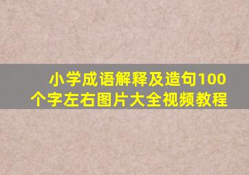 小学成语解释及造句100个字左右图片大全视频教程