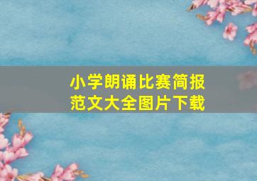 小学朗诵比赛简报范文大全图片下载