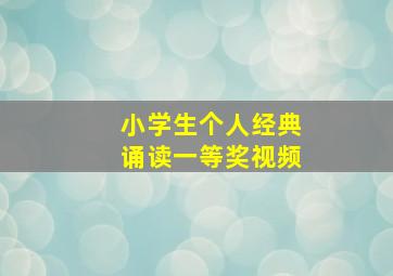 小学生个人经典诵读一等奖视频