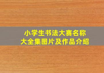 小学生书法大赛名称大全集图片及作品介绍