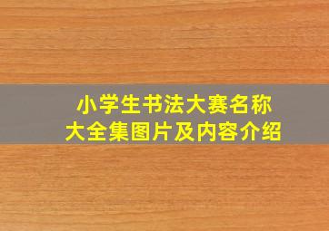 小学生书法大赛名称大全集图片及内容介绍