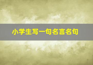 小学生写一句名言名句