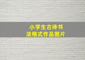 小学生古诗书法格式作品图片