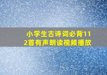 小学生古诗词必背112首有声朗读视频播放