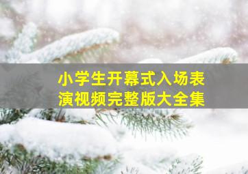 小学生开幕式入场表演视频完整版大全集