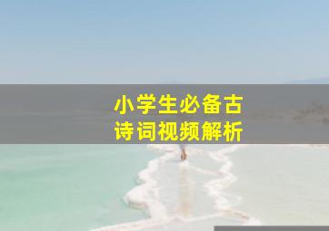 小学生必备古诗词视频解析