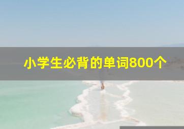 小学生必背的单词800个