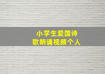 小学生爱国诗歌朗诵视频个人