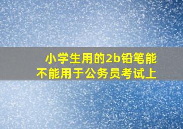 小学生用的2b铅笔能不能用于公务员考试上