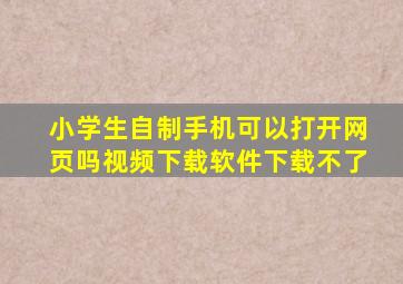 小学生自制手机可以打开网页吗视频下载软件下载不了