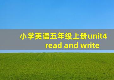 小学英语五年级上册unit4read and write