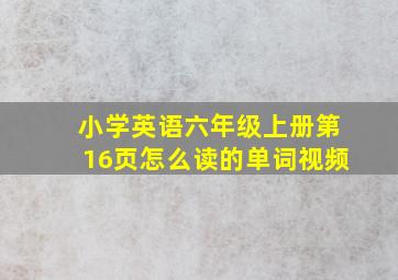 小学英语六年级上册第16页怎么读的单词视频