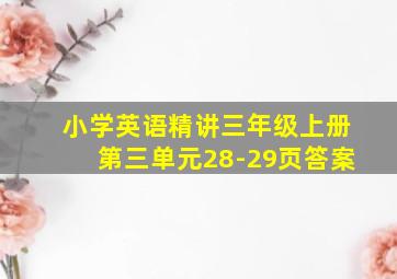 小学英语精讲三年级上册第三单元28-29页答案