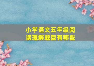 小学语文五年级阅读理解题型有哪些