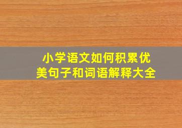 小学语文如何积累优美句子和词语解释大全