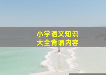 小学语文知识大全背诵内容