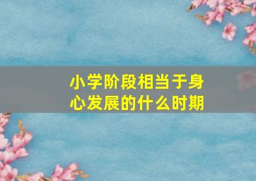 小学阶段相当于身心发展的什么时期