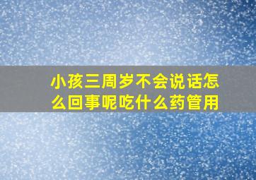 小孩三周岁不会说话怎么回事呢吃什么药管用