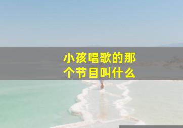 小孩唱歌的那个节目叫什么