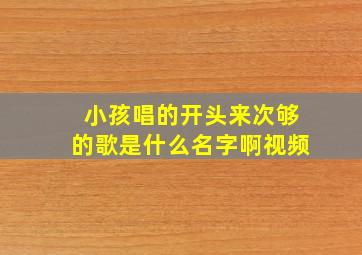 小孩唱的开头来次够的歌是什么名字啊视频